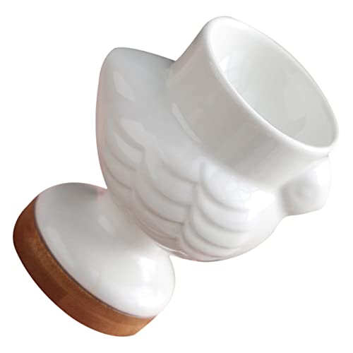 Ipetboom Soporte para Huevos de Cerámica con Base Estable Soporte para Desayuno Forma de Pollito Taza para Huevos Reutilizable Decoración Práctica para Pascua y Hogar