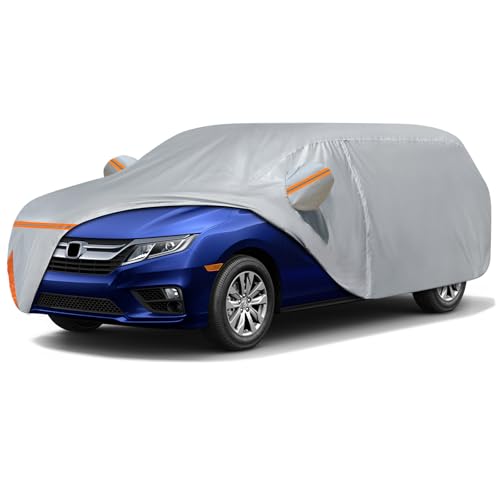 Image of Car Cover for 2005-2024 Honda Odyssey Minivan, Waterproof Custom-fit Sun Rain Dust Snow All Weather Protection Outdoor Odyssey Car Cover with Cotton Lining and Zipper Door