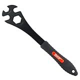 Bike Pedal Wrench: Dual 15mm for Pedals/Wheel Nuts, 16mm Fits Crank Pullers, 24mm Inner Hex Hole, Extra-Long Handle