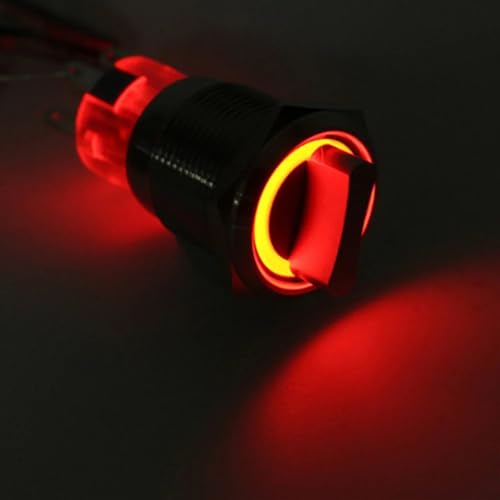 Interruptores de botón de metal de 19mm con selector giratorio amarillo de 48V y LED 5