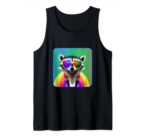 Gay Pride Mois Rainbow LGBTQ Raccoon Lovers Débardeur