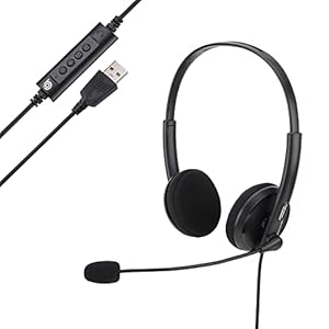 BigPassport USB Wired Over Ear Headphones with Mic with Noise-Cancelling for Pc, Laptop, Computer, Model- Pro-Tech 134…