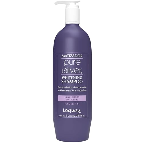 Loquay Pure Silver Whitening Shampoo - 33.8 Fl Oz Purple Shampoo & Hair Toner for Brassy Hair...