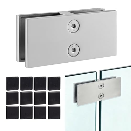 SyingHwan SS316 Glass Railing Clamp，Stainless Steel Glass Clip for Pool Fence, Balcony Railing, Stair Balustrade (1, 180 Degree)