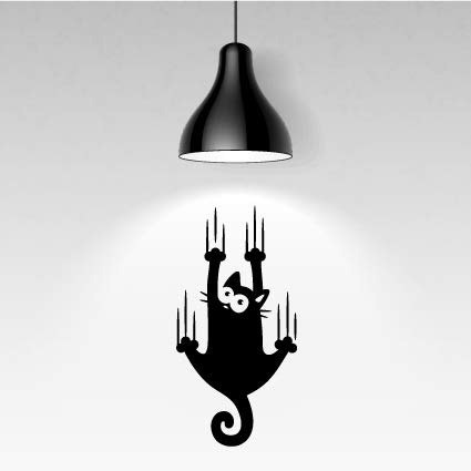 Stickers Muraux Chat Auto-adhésifs - Déco Animaux Mignons Pour Chambre, Salon, Frigo - PVC Imperméable - Faciles à Poser Et Enlever