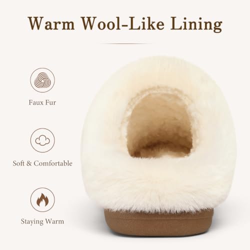 Image of Evshine Women's Memory Foam Fuzzy Slippers Cozy House Shoes