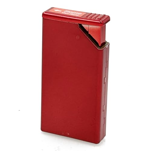 Image of Windproof Jet Flame Refillable Slide Button Cigarette Lighter Pocket Lighter (Red)