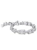 GoldChic Women's Bracelet Silver Stainless Steel U Shaped Link Chains Bracelets Minimalist Hypoallergenic Jewellery Gifts for Women Girls