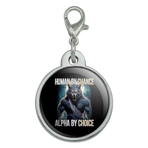 Graphics & More Werewolf Alpha Chrome Plated Metal Pet Dog Cat ID Tag - Small