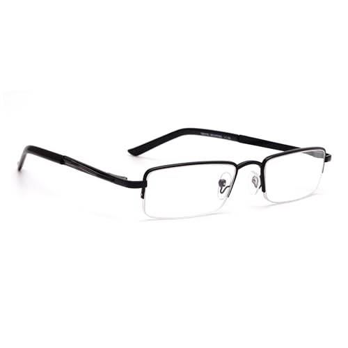 Image of Half Rim Reading Glass for Men and Women | Lightweight Rectangular Design | Scratch-Resistant Lens | Soft Silicone & Adjustable Nose Pads | Suitable for All Face Types