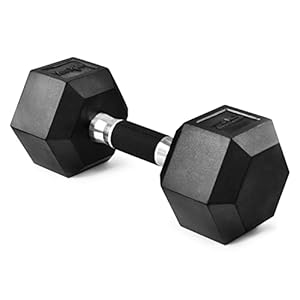 Yes4All Dumbbell Rubber Grip 15lbs – 50lbs Single – Heavyweight Dumbbell for Multifunctional Full Body Workout and Strength Training