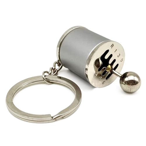 Image of Creative Auto Part Model Gear Box Shifter Keychain, 6 Speed Gear Box Shifter Keychain Key chain Ring, Mini Car Gear Shift Stick Knob Keyring, Car Key Fob Keychain Accessories(silver)
