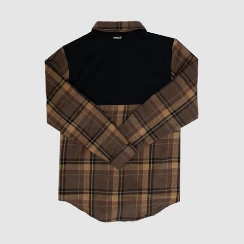 Handup FlexTop Flannel Shirt - Sweat Wicking - Adjustable Two-Button Wrist Cuffs - Front Pocket