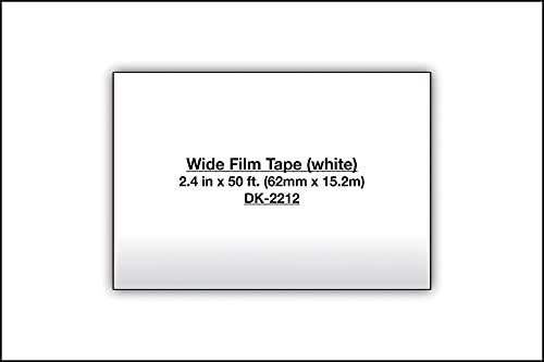 Image of Brother Genuine DK-2212 Continuous Length Black on White Film Tape for Brother QL Label Printers, 2.4 inch x 50' (62mm x 15.2M), 1 Roll per Box, DK2212,Black /White