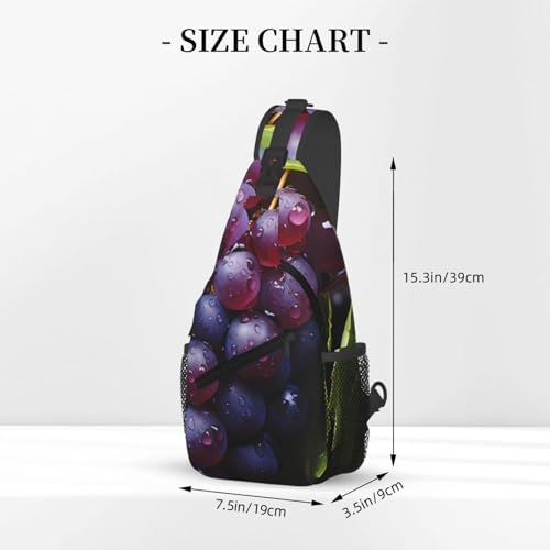 Bolso tipo bandolera unisex con estampa de uvas miniatura 3