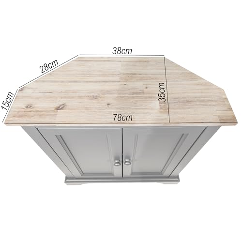 Florence Corner Sideboard, Compact Dove Grey Cupboard with Shelf | W78cm x D35cm x H85cm | Fully Assembled Cabinet Dining Living Room Furniture - Image 2