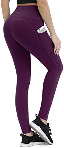 ALONG FIT Leggings for Women with 3 Pockets Buttery Soft High Waisted Yoga Pants Non-See-Through Full-Length Tights