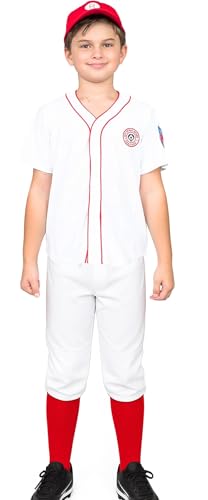 Costume Agent Rockford Peaches Halloween Cosplay Set - Baseball Player for Boys & Youth