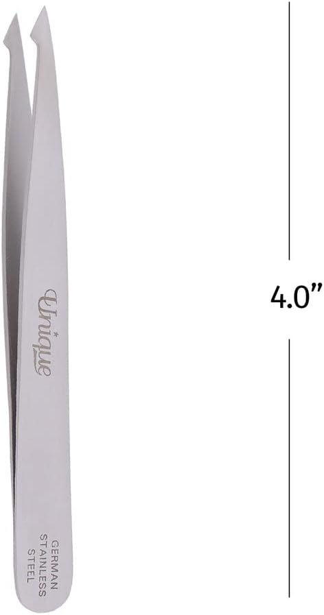 Tweezers - Eyebrow Twin Tweezer - Slant Tip, Pointed Tip, German Stainless Steel, Hair Removal, Facial - By The Unique Edge
