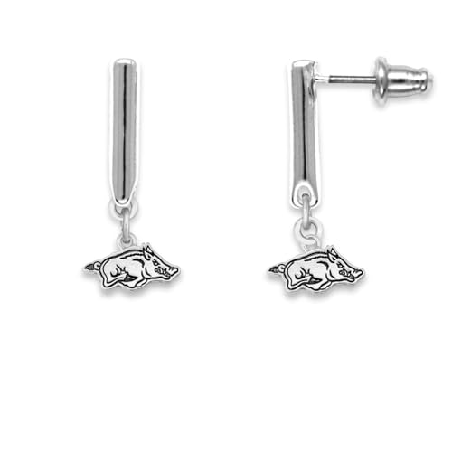 Arkansas Razorbacks Silver Tilly Bar Earrings Licensed Gift UA
