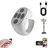 Nueihbring Fingertip Wireless Bluetooth Remote Control, 2025 New Bluetooth Scrolling Ring, Remote Control Scroll-Videos, Volume-Control, Remote for Phones Tablets (1pcs White)