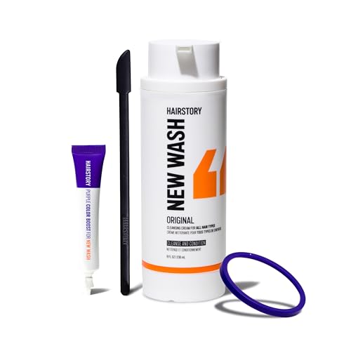 Hairstory Anti-Brass Color Boost Set, New Wash Original & Purple Color Boost Bundle, Enhance Color & Eliminate Brass, Purple Shampoo & Conditioner Alternate for Blonde, Silver & Gray Hair