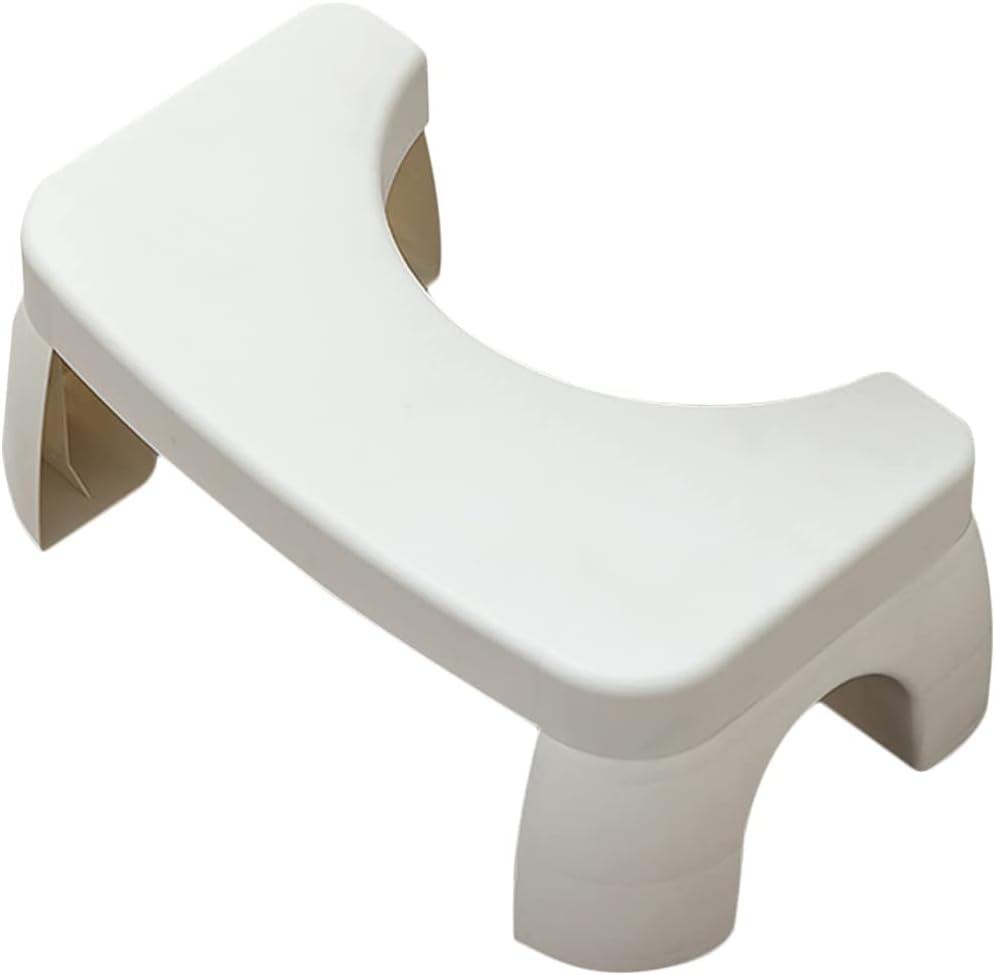 Housoutil Bathroom Step Stool Potty Toilet Stool Squatting Poop for Bathroom Non-Slip Potty for Children and Adults in Toilet White
