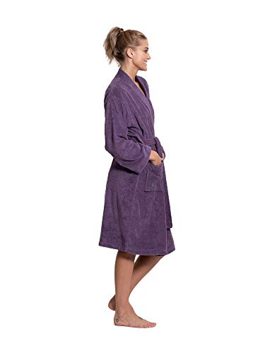 Image of Turkuoise Soft & Absorbent Towel Robe, 100% Cotton Turkish Terry Cloth Kimono Bathrobes for Women