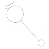 Dainty Silver Hand Chain Bracelet for Women - Trendy Finger Ring with Sparkling, Adjustable Hand Cuff Fashion Minimalist Layered Jewelry Gift for Her