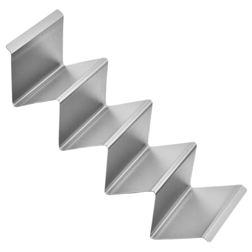 Juego de soportes para tacos, platos de soporte de concha de tortilla, juego de servir tacos, soporte de metal para conchas de taco, incluye libro de recetas, soporte duradero para estante en forma de