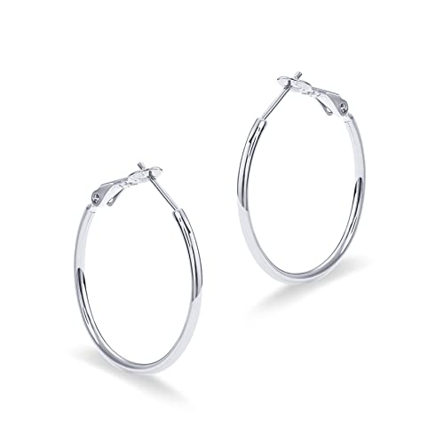 Image of PAVOI Gold Hoop Earrings for Women, 14K Gold Plated Paddle-Back Hoops