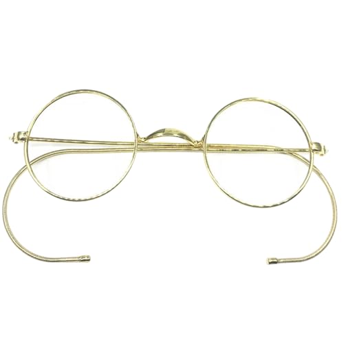 Gafas de lectura con filtro de luz azul y montura de metal dorado, gafas clásicas para presbicia con montura de alambre redondo para hombres y mujeres