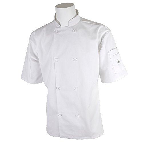 Mercer Culinary Millennia Air M60019WH2X Herren Kurzarm-Jacke mit Netzrücken, weiß, Größe 2XL Cover