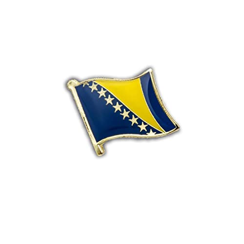 Clj Charles Le Jeune Pin's Drapeau Bosnie-herzégovine Flottant - Bosniaque - Drapeaux - qualité de finition - Epingle - Broche - Badge - PINS EUROPE