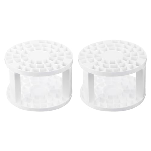 Image of PATIKIL 2pcs Paint Brush Holder, Paint Brush Storage Organizer 49 Holes Plastic Paint Storage Desk Stand Round for Artist Desk Makeup Pencil, White