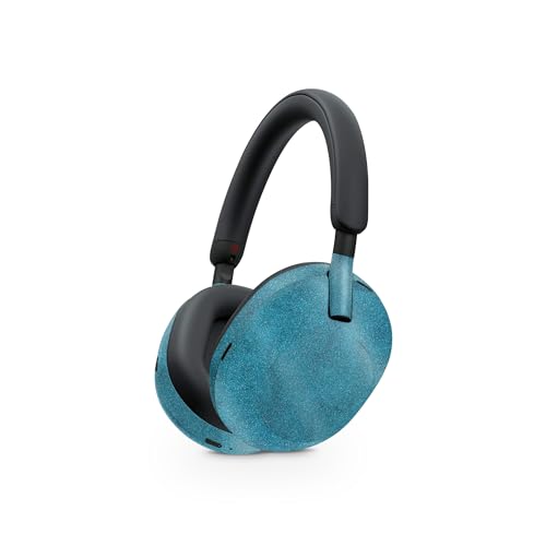 Image of MightySkins Glossy Glitter Skin Compatible with Sony WH-1000XM5 Headphones - Blue Strokes | Protective, Durable High-Gloss Glitter Finish | Easy to Apply