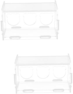 Mipcase 2 Pçs Alimentador De Frango Rutina Alimentador De Codorna Recipiente De Cereais Dispensador De Grãos Alimentador De Frango Transparente Bebedor De Aves Alimentador De