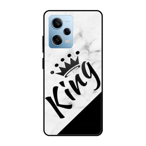 Image of SmashItUp King | Couple Designer Printed TPU Metal Case Mobile Back Cover for Redmi Note 12 Pro 5G