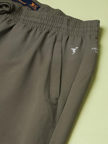 Image of TECHNOSPORT Men Mid Rise Regular Fit Solid Stretchable Joggers, Techno Dry for Regular Use and Sports