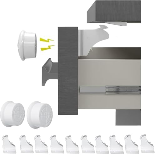 10 Pack Child Safety Magnetic Cabinet Locks with 2 Keys,No-Drill Baby Proofing Locks to Childproof Cabinets & Drawers,Easy Installation