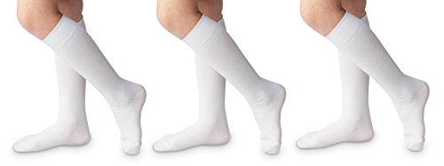 Jefferies Socks Girl's School Uniform Cotton Knee High Dress Socks 3 Pair Pack