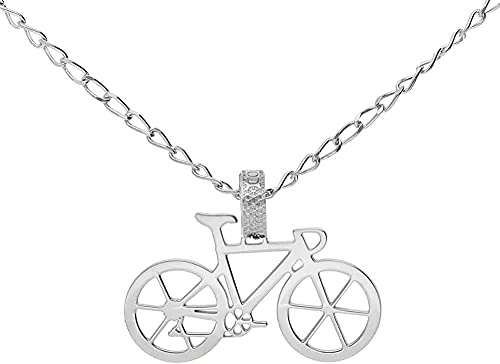CODEONE Colgante Bicicleta de Acero Inoxidable para Hombre y Mujer, Collar Ciclista 50 cm, Mini Bicicleta, con Estuche de Regalo