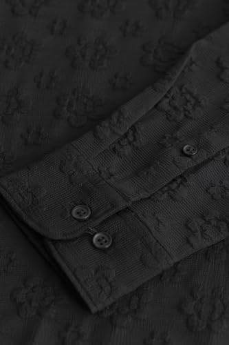 Image of SNITCH Shadotex Black Textured Shirt