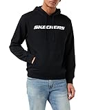 Cotton Skechers Heritage Pullover Hoodie Sudadera con Capucha, Black, Large para Hombre