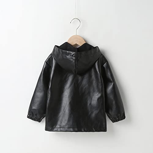 Toddler Boys Winter Long Sleeve Warm PU Coat Jacket Solid Color for Babys Clothes Black Coat Jackets Fall Winter Clothes4