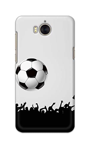 Image of Printed Hard Back Cover Case for Huawei Y5 2017 | Huawei Y6 2017 | Nova Young Back Cover (Football Icon) -1302