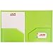 JAM Paper Heavy Duty Plastic Two Pocket Presentation Folders - Lime Green - 108/pack
