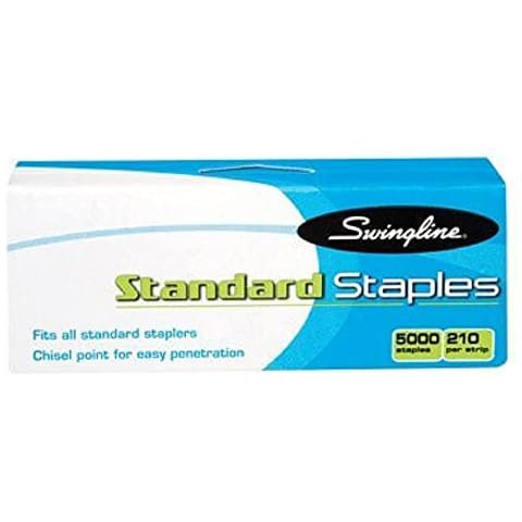 Swingline Staples, Standard, 1/4" Length, 210/Strip, 5000/Box, 1 Box (79350) Cover