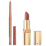 L’Oréal Paris Colour Riche Lipstick and Lip Liner Set, Includes 1 Satin Lipstick and 1 Creamy Lip Pencil For Bold, Nourished Lip Color, Worth It, 1 Kit