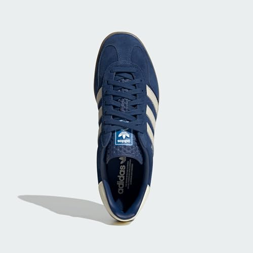Image of adidas Gazelle Indoor Men's Shoes, Mystery Blue /Cream White /Gum, Size 11.5